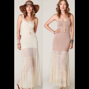 Free People | Staring At Stars Swiss Dot Sheer Lace Maxi Dress | M